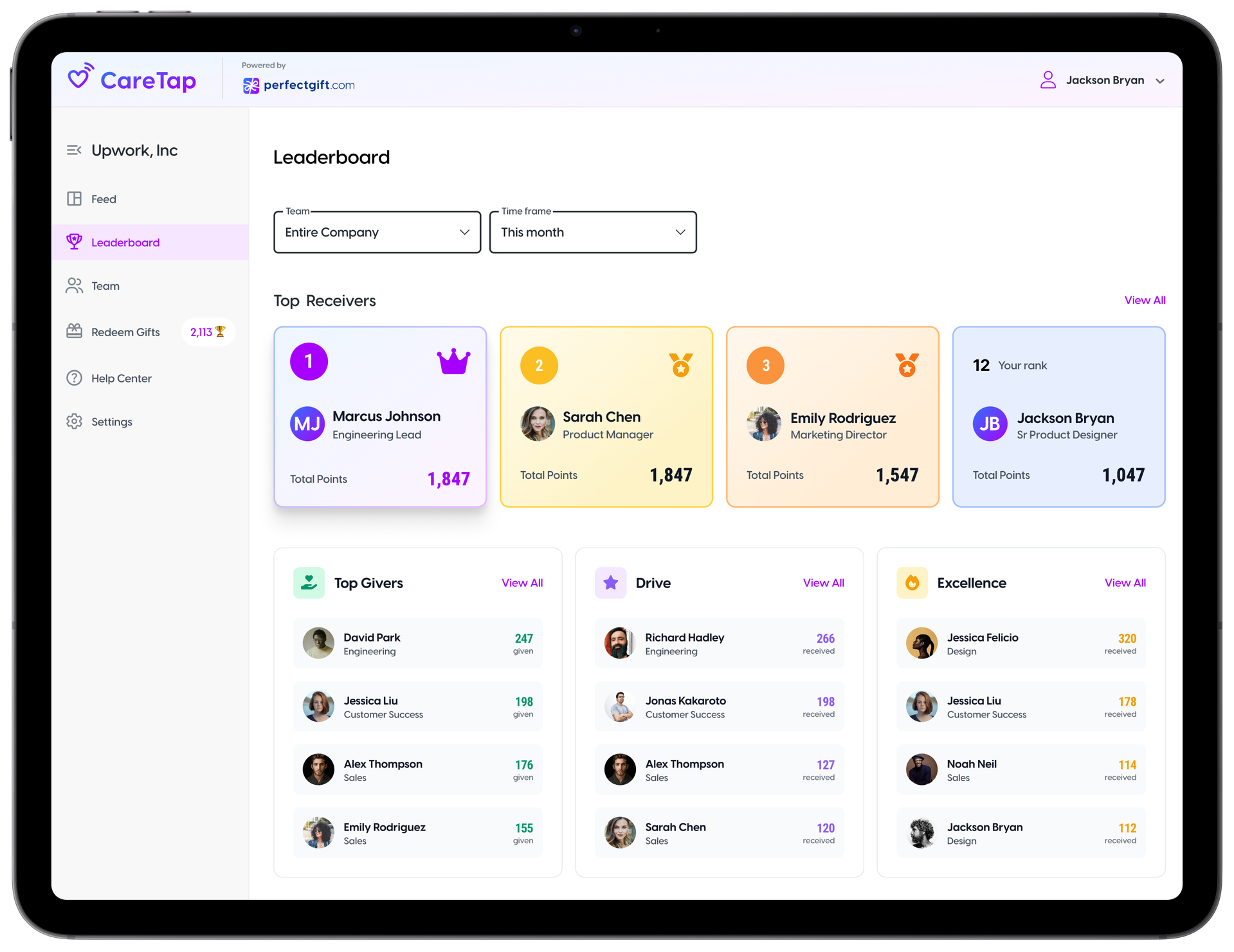 CareTap product dashboard